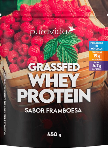 WHEY PROTEIN GRASSFED FRAMBOESA - SABOR FRAMBOESA 450G