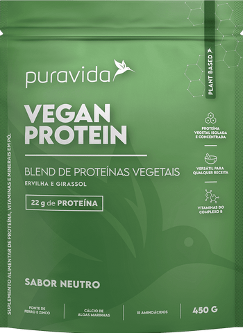 VEGAN PROTEIN - BLEND DE PROTEÍNAS VEGETAIS SABOR NEUTRO 450g